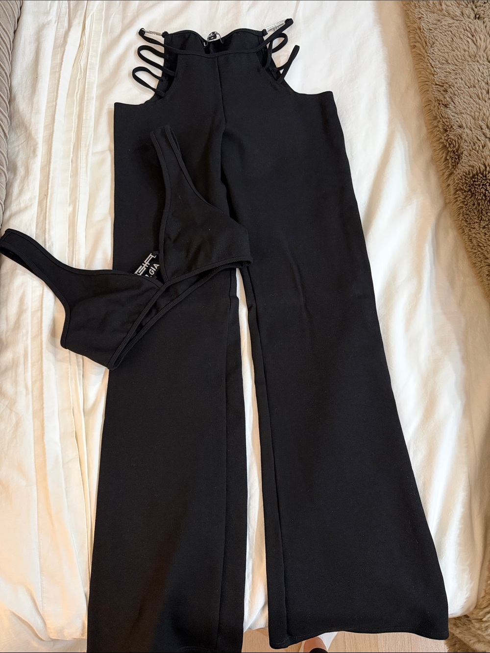 I.AM.GIA Black Matching Set- Strappy Pants and Bralette